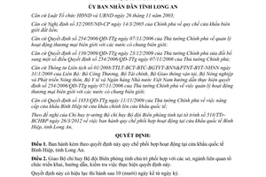 Quyết định 15/2012/QĐ-UBND quy chế phối hợp hoạt động tại cửa khẩu quốc tế
