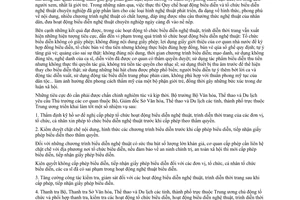 Chỉ thị 65/CT-BVHTTDL  chấn chỉnh hoạt động tổ chức biểu diễn nghệ thuật