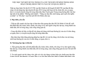 Hướng dẫn 48-HD/BTGTW học tập tác phẩm của Hồ Chí Minh trong sinh hoạt chi bộ