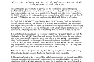 Chỉ thị 10/CT-TTg  tăng cường sử dụng vật liệu xây không nung