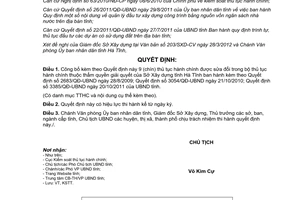 Quyết định 1105/QĐ-UBND năm 2012 công bố thủ tục hành chính sửa đổi