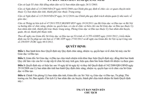 Quyết định 08/2012/QĐ-UBND chức năng, nhiệm vụ quyền hạn Sở Giáo dục và Đào tạo