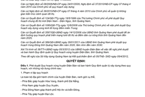 Quyết định 1227/QĐ-UBND năm 2012 phê duyệt quy hoạch vùng huyện Điện Bàn