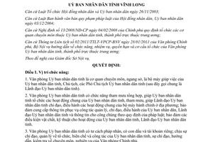 Quyết định 07/2012/QĐ-UBND tổ chức Văn phòng Uỷ ban nhân dân tỉnh Vĩnh Long