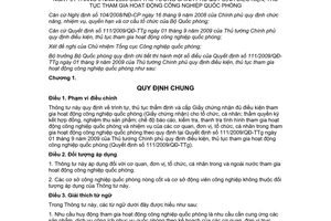 Thông tư 34/2012/TT-BQP hướng dẫn Quyết định 111/2009/QĐ-TTg