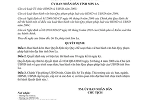Quyết định 06/2012/QĐ-UBND soạn thảo và ban hành văn bản Sơn La