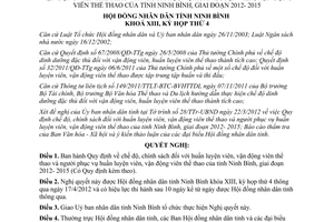 Nghị quyết 08/2012/NQ-HĐND Quy định chế độ chính sách đối với huấn luyện viên