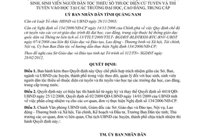 Quyết định 1271/QĐ-UBND năm 2012 người dân tộc thiểu số thi tuyển vào đại học