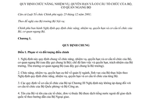 Nghị định 36/2012/NĐ-CP chức năng, nhiệm vụ, quyền hạn Bộ, cơ quan ngang Bộ