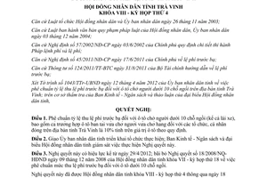 Nghị quyết 05/2012/NQ-HĐND phê chuẩn tỷ lệ thu lệ phí trước bạ đối với ô tô