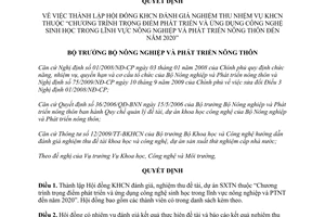 Quyết định 851/QĐ-BNN-KHCN thành lập Hội đồng Khoa học công nghệ