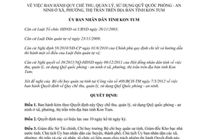 Quyết định 15/2012/QĐ-UBND Quy chế thu Quỹ quốc phòng an ninh ở xã