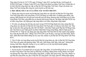 Hướng dẫn 527/HD-TLĐ tuyên truyền Đại hội công đoàn các cấp