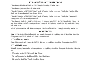 Quyết định 1070/QĐ-UBND 2012 Điều chỉnh quy hoạch chung đô thị Ngã Bảy Hậu Giang 2025