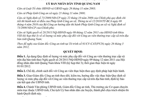 Quyết định 1292/QĐ-UBND 2012 triển khai Nghị quyết 28/2011/NQ-HĐND Quảng Nam