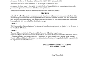 Decision No. 780/QD-NHNN on classification of rescheduled loans
