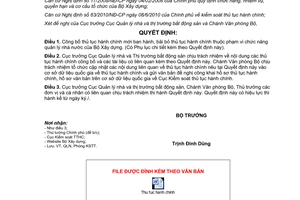 Quyết định 377/QĐ-BXD năm 2012 công bố thủ tục hành chính