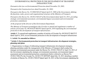 Circular No. 13/2012/TT-BGTVT amending and supplementing a number of articles