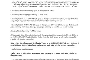 Thông tư 13/2012/TT-BGTVT sửa đổi Thông tư 09/2010/TT-BGTVT