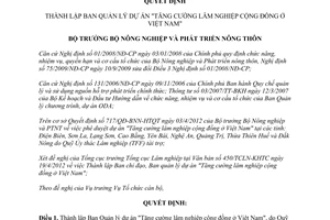 Quyết định 900/QĐ-BNN-TCCB năm 2012 thành lập Ban Quản lý Dự án Tăng cường lâm