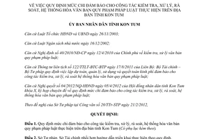 Quyết định 16/2012/QĐ-UBND chi đảm bảo cho công tác kiểm tra rà soát văn bản