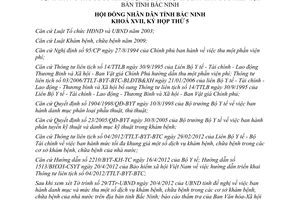 Nghị quyết 45/2012/NQ-HĐND17 danh mục mức thu dịch vụ khám bệnh chữa bệnh Bắc Ninh