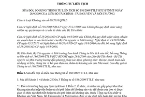 Thông tư liên tịch 64/2012/TTLT-BTC-BTNMT sửa đổi Thông tư liên tịch 86