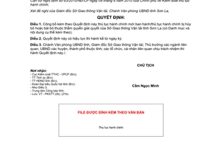 Quyết định 812/QĐ-UBND năm 2012 thủ tục hành chính Sở Giao thông vận tải Sơn La