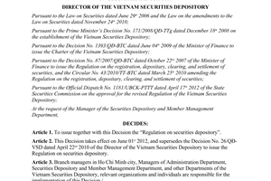 Decision No. 38/QD-VSD on securities depository