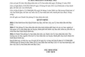 Quyết định 04/2012/QĐ-UBND Quy chế làm việc của Ủy ban nhân dân tỉnh Bạc Liêu