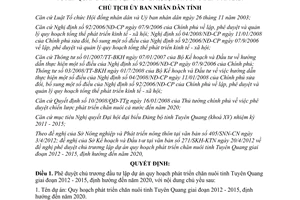 Quyết định 374/QĐ-CT năm 2012 phê duyệt lập dự án quy hoạch phát triển chăn nuôi