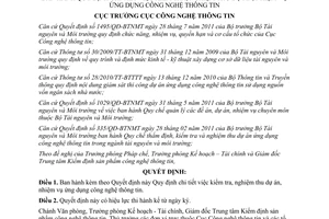 Quyết định 244/QĐ-CNTT năm 2012 dự án nhiệm vụ ứng dụng công nghệ thông tin