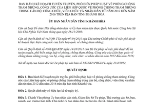 Quyết định 1067/QĐ-UBND ngày 27/4/2012 phổ biến pháp luật về phòng chống tham nhũng Khánh Hòa