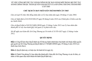 Quyết định 979/QĐ-UBND năm 2012 công bố thủ tục hành chính được ban hành mới