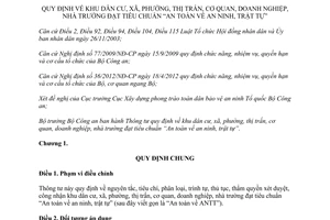 Thông tư 23/2012/TT-BCA đạt tiêu chuẩn An toàn an ninh, trật tự