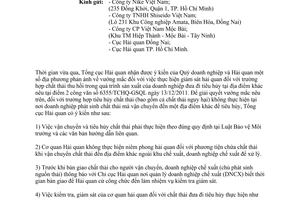 Công văn 2245/TCHQ-GSQL giám sát phế thải doanh nghiệp chế xuất