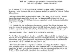 Công văn 1535/TCT-TNCN phương pháp xác định thu nhập tính thuế từ lương NET