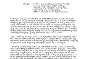 Công văn 14/HDTĐKT-VI  đẩy mạnh hoạt động nhân kỷ niệm ngày 11 tháng 6