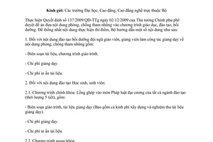 Công văn 1491/LĐTBXH-KHTC đưa phòng chống tham nhũng vào chương trình đào tạo