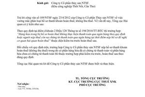 Công văn 2398/TCHQ-TXNK phân loại hồ sơ thanh khoản hoàn thuế, không thu thuế