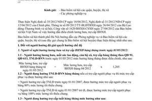 Công văn 1697/BHXH-CĐBHXH hướng dẫn thực hiện điều chỉnh lương hưu trợ cấp BHXH