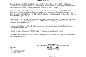 Công văn 2321/BNN-KHCN báo cáo kết quả thực hiện Quyết định 1463/QĐ-BNN-KHCN