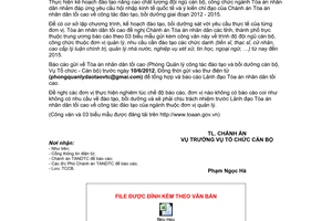 Công văn 258/TA-TCCB báo cáo trình độ và nhu cầu đào tạo cán bộ, công chức