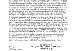 Công văn 97/BXD-KTXD hướng dẫn công tác lập quy hoạch