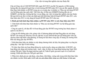 Công văn 3051/BGDĐT-KHCNMT hướng dẫn xây dựng kế hoạch bảo vệ môi trường