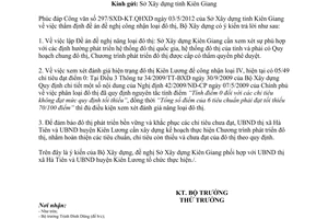 Công văn 803/BXD-PTĐT hướng dẫn lập đề án đề nghị phân loại đô thị