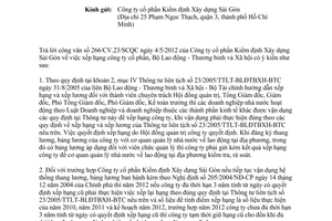 Công văn 1600/LĐTBXH-LĐTL xếp hạng công ty cổ phần