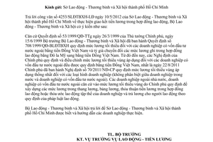 Công văn 1603/LĐTBXH-LĐTL giao kết tiền lương trong hợp đồng lao động