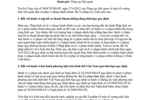 Công văn 4043/BTP-PLHSHC vướng mắc liên quan đến xử phạt vi phạm hành chính