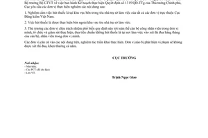 Công văn 945/KVN  không hút thuốc lá tại trụ sở làm việc